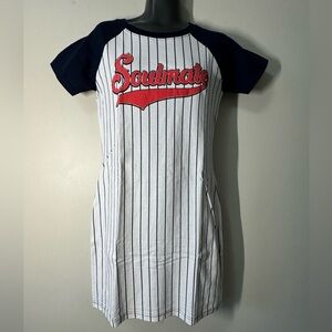 Me and U Soulmates Navy and White Striped Midi Dress Couple Chart Family Shirt